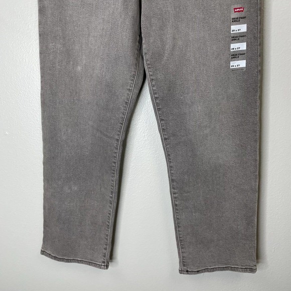 Levi's Ribcage Straight Ankle Womens 29x27 Light Wash Gray Denim High Rise New - Picture 3 of 11